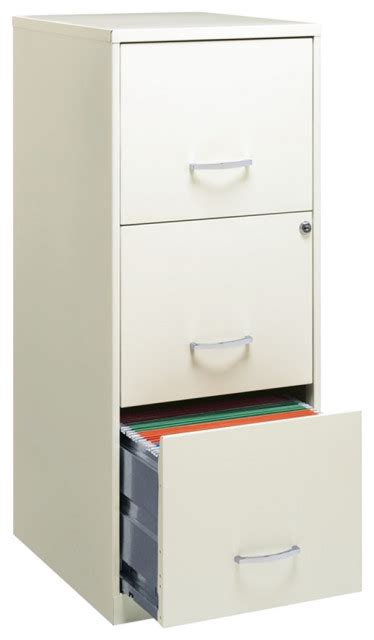 Pemberly Row 3 Drawers Vertical White Metal Filing Cabinet Pre 